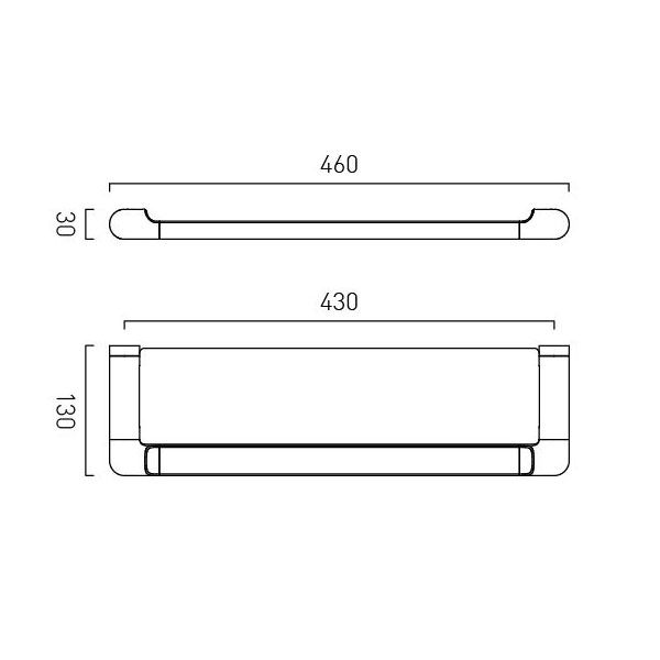 Vado Zoo Matt Black Shower Shelf 460mm #2