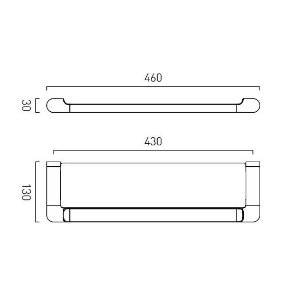 Vado Zoo Pewter Shower Shelf 460mm #2