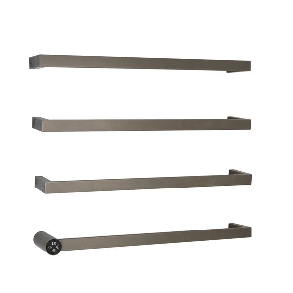 JTP Zyon Brushed Black 486 x 600 Designer Electric Towel Rail