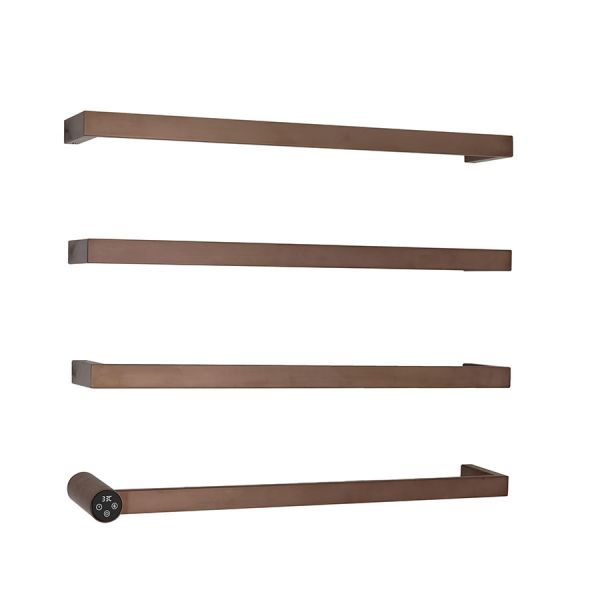 JTP Zyon Brushed Bronze 486 x 600 Designer Electric Towel Rail