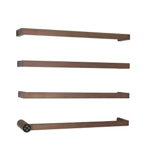 JTP Zyon Brushed Bronze 486 x 600 Designer Electric Towel Rail