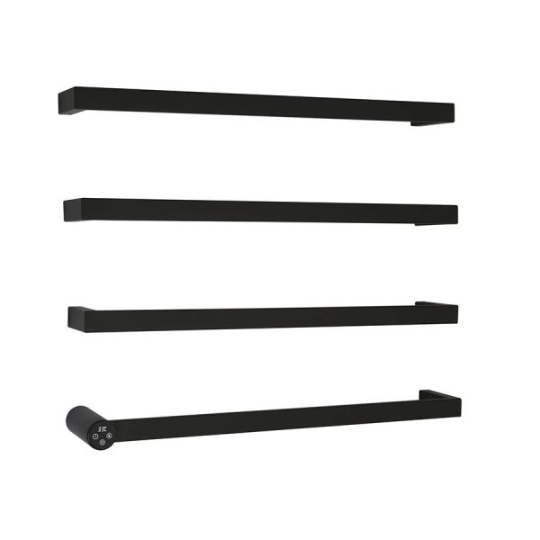 JTP Zyon Matt Black 486 x 600 Designer Electric Towel Rail