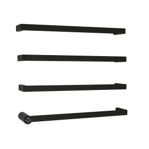 JTP Zyon Matt Black 486 x 600 Designer Electric Towel Rail