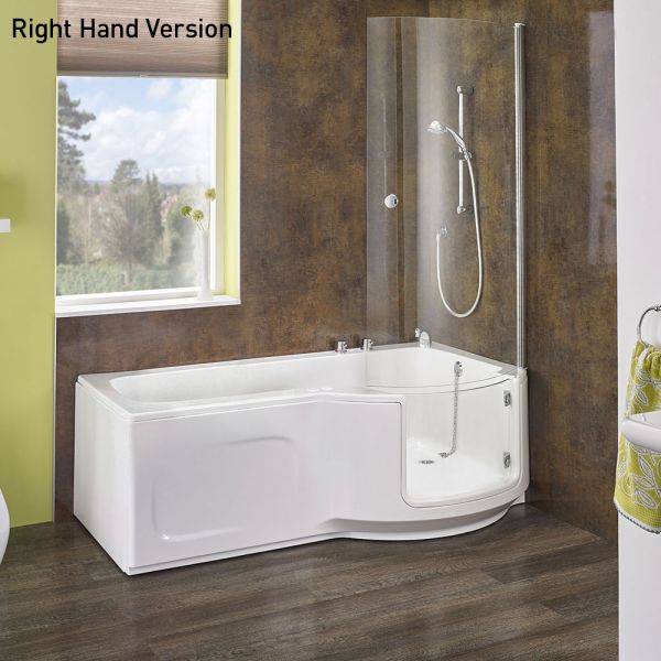 Indiana 1700 Easy Access Walk In Shower Bath with Glass Door and Bath Screen #2