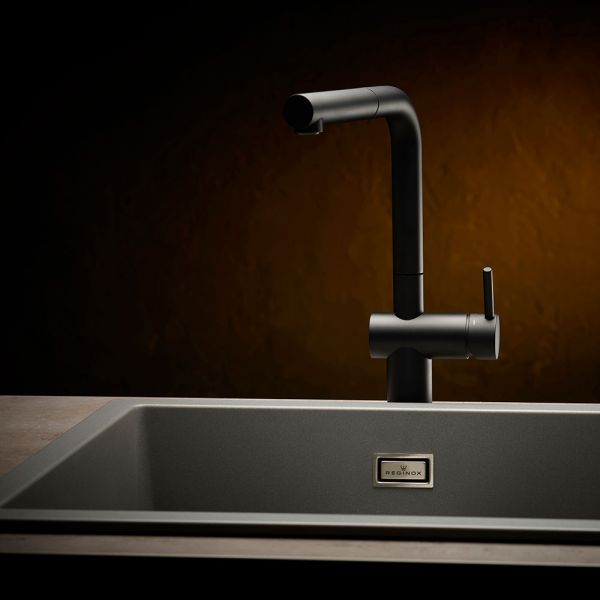 Reginox Amsterdam Grey 1 Bowl Granite Kitchen Sink 560 x 460mm #4