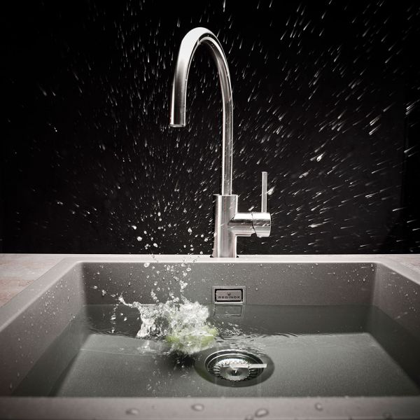 Reginox Amsterdam Grey 1 Bowl Granite Kitchen Sink 560 x 460mm #2