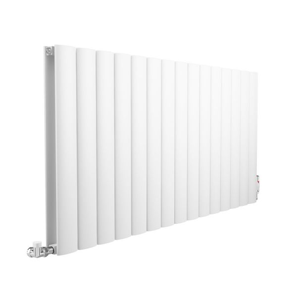 Apollo Magenta Curved Horizontal Aluminium White Gloss Designer Radiator 600 x 795mm