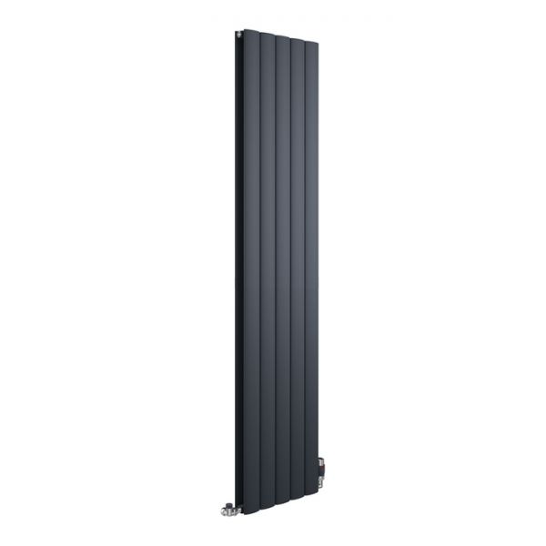 Apollo Magenta Curved Vertical Aluminium Anthracite Matt Designer Radiator 1800 x 475mm