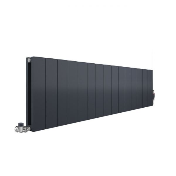 Apollo Magenta Flat Horizontal Aluminium Anthracite Matt Designer Radiator 600 x 635mm