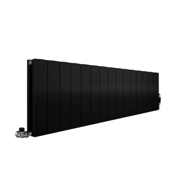 Apollo Magenta Flat Horizontal Aluminium Metallic Black Designer Radiator 600 x 635mm