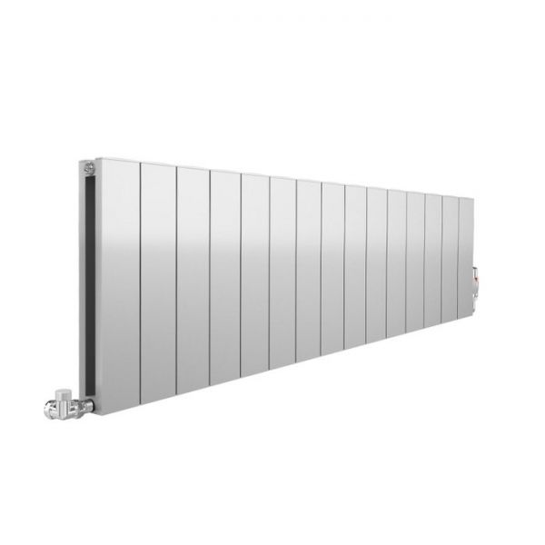 Apollo Magenta Flat Horizontal Aluminium Silver Designer Radiator 600 x 635mm