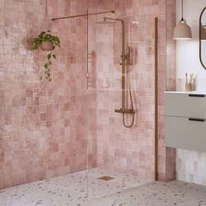 Moods Splash Brushed Bronze 8mm Wet Room Panel 500 Wide