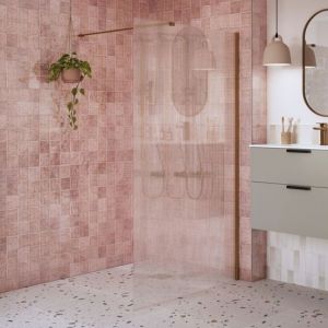 Moods Splash Brushed Bronze 8mm Fluted Wet Room Panel 800 Wide
