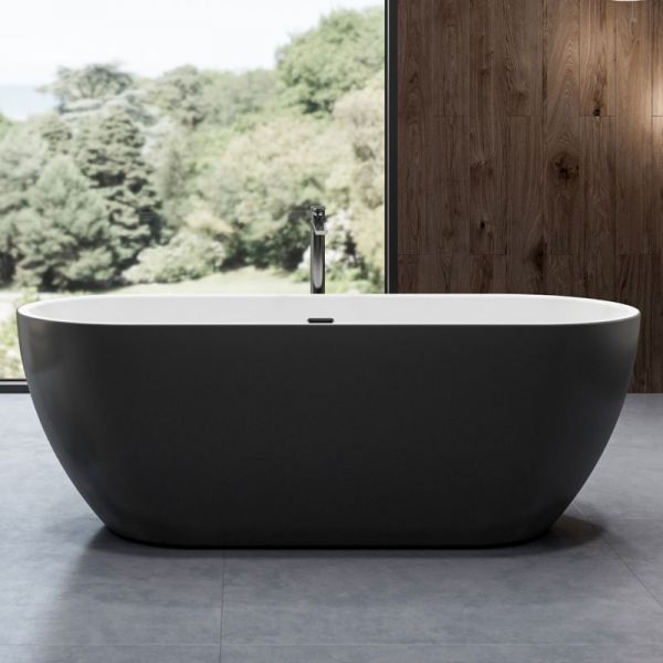 Charlotte Edwards Belgravia Matt Black 1700 Freestanding Bath