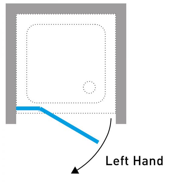 Novellini Brera G Hinged 800 Chrome Left Hand Shower Door with Fixed