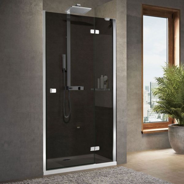 Novellini Brera G Hinged 1000 Chrome Right Hand Shower Door with Fixed Inline Panel