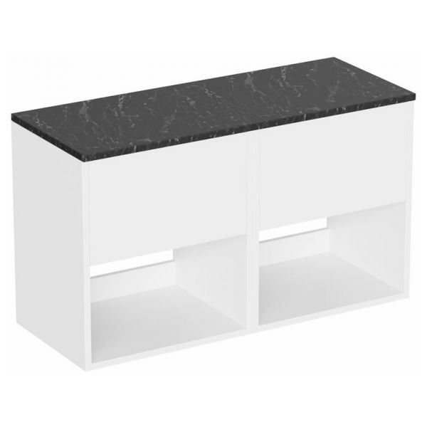 Britton Hackney 1000mm White Wall Hung Vanity Unit with Marquina Worktop