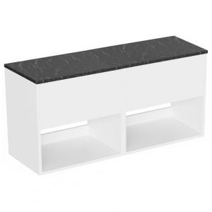 Britton Hackney 1200mm White Wall Hung Vanity Unit with Marquina Worktop