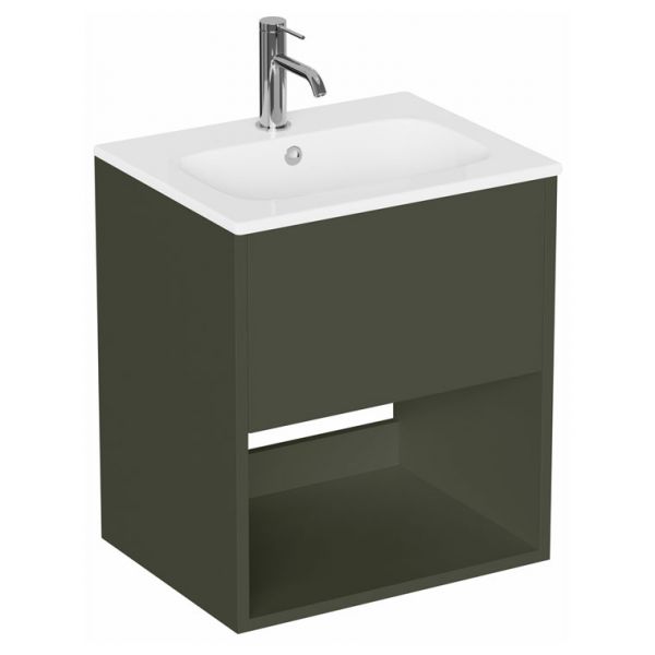 Britton Hackney 500mm Green Wall Hung Vanity Unit and Basin