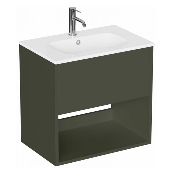 Britton Hackney 600mm Green Wall Hung Vanity Unit and Basin