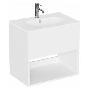 Britton Hackney 600mm White Wall Hung Vanity Unit and Basin