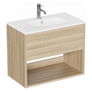 Britton Hackney 700mm Cherry Wall Hung Vanity Unit and Basin