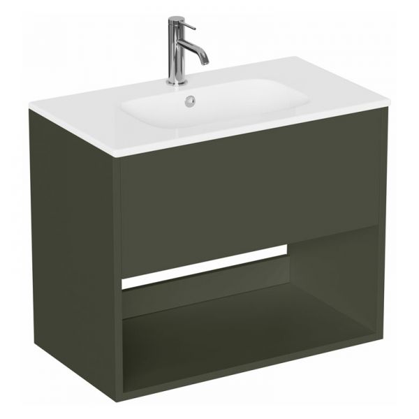 Britton Hackney 700mm Green Wall Hung Vanity Unit and Basin