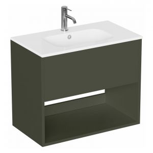 Britton Hackney 700mm Green Wall Hung Vanity Unit and Basin