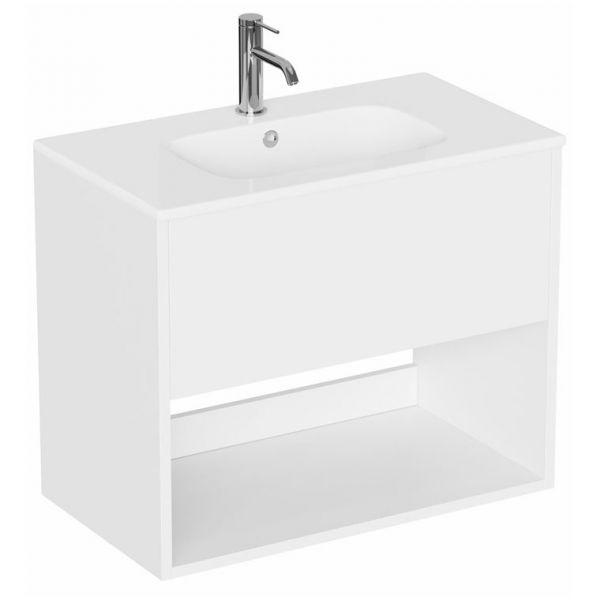 Britton Hackney 700mm White Wall Hung Vanity Unit and Basin