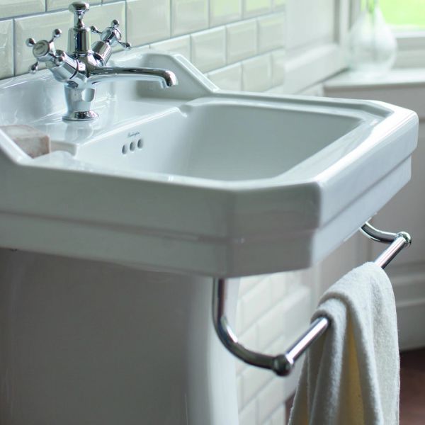 Burlington Edwardian 560mm Rectangular Basin and Semi Pedestal B4 #3