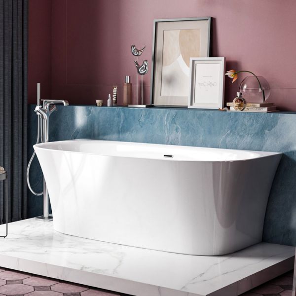 Charlotte Edwards Carme Gloss White 1700 Back to Wall Bath