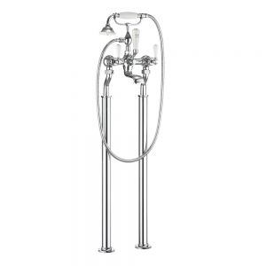 Crosswater Belgravia Lever Bath Shower Mixer Tap With Kit Floor Standing Legs BL422DC_LV BL002FC