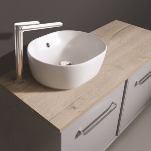 Crosswater Pearl Matt White Plus Ton Countertop Ceramic Basin with Overflow