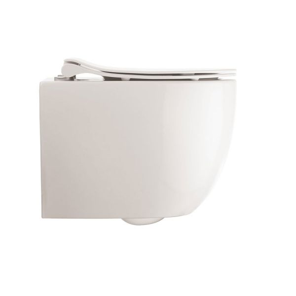 Crosswater Glide II Gloss White Wall Hung Short Projection Rimless Toilet with Soft Close Seat