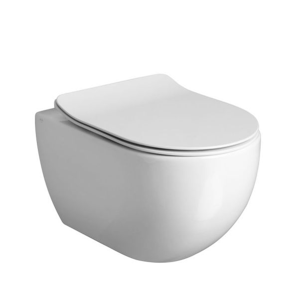 Crosswater Glide II Gloss White Wall Hung Rimless Toilet with Soft Close Seat