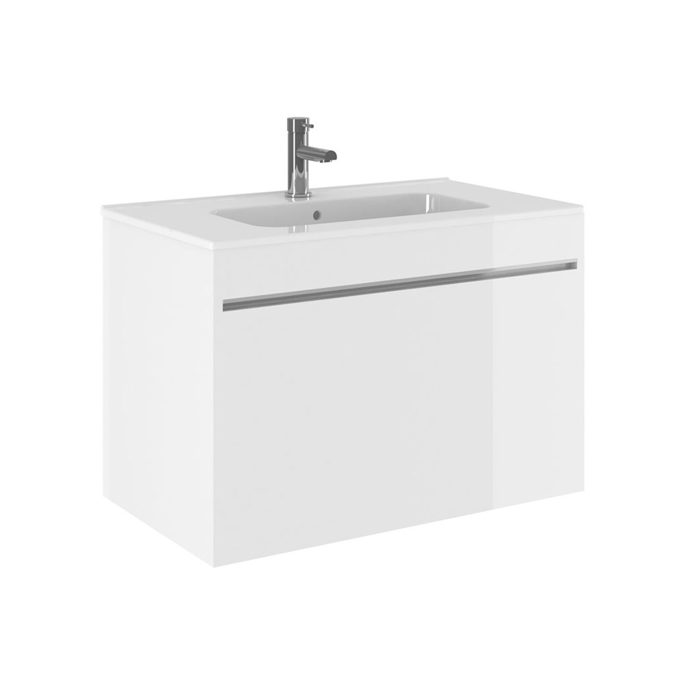 Crosswater Kai 800mm Single Drawer Wall Hung Vanity Unit And Basin Kl8000dwg Kl0811scw