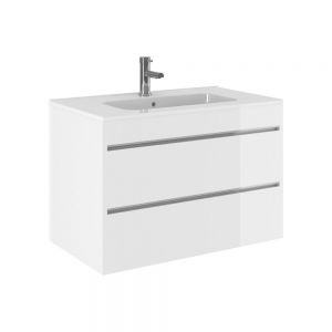 Crosswater Kai X 800mm Double Drawer Wall Hung Vanity Unit and Basin