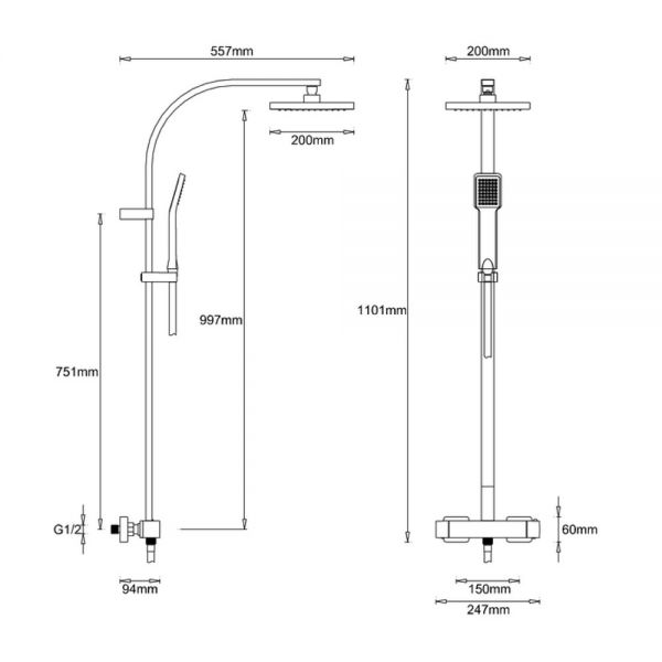 Crosswater Planet Multifunction Thermostatic Shower Valve Kit #3