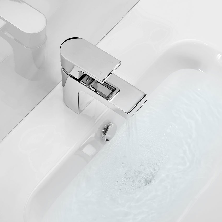 Crosswater Chrome Monobloc Basin Mixer Tap with Click Clack