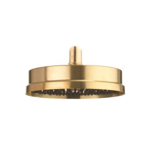 Crosswater MPRO Industrial Unlaquered Brushed Brass 200mm Easy Clean Shower Head