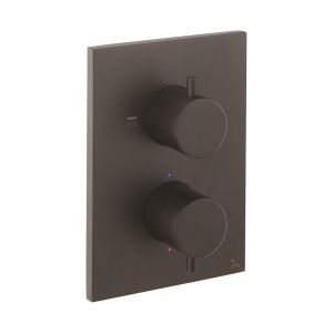 Crosswater MPRO Crossbox Matt Black Single Outlet Thermostatic Shower Valve