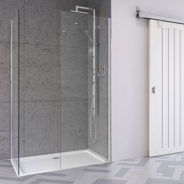 Aqata Design Solutions Matt Black DS405 1600 x 900 Wetroom Corner Shower Enclosure