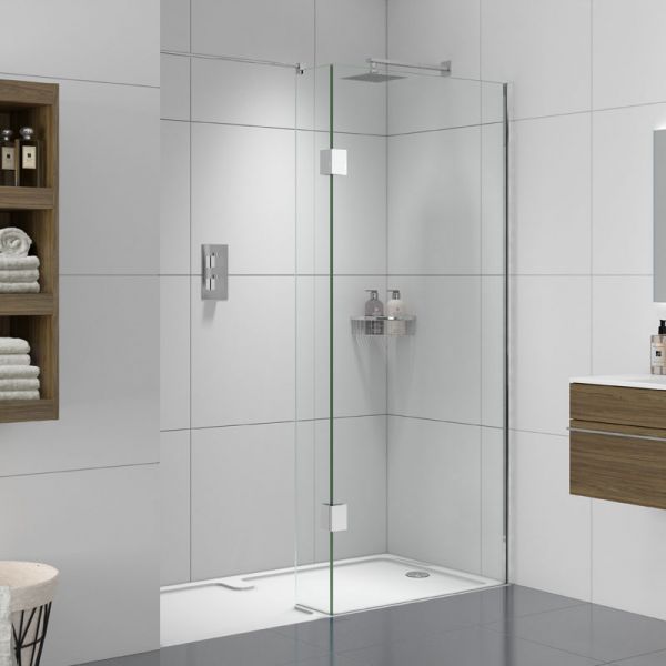 Aqata Design Solutions DS420 1600 x 800 Walk In Recess Wetroom Shower Enclosure