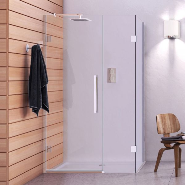 Aqata Design Solutions DS458 1100 x 760 Hinged Door and Inline Panel Corner Shower Enclosure