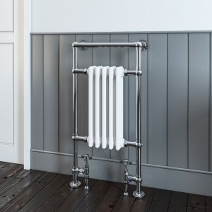 Eastbrook Avon 960 x 500 Chrome and White Traditional Towel Radiator