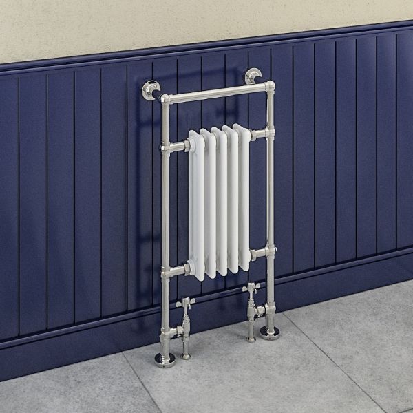 Eastbrook Avon 960 x 500 Chrome and White Traditional Towel Radiator #2