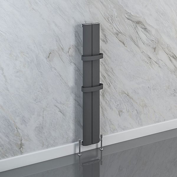 Eastbrook Berlini 1800 x 185 Vertical Matt Anthracite Designer Radiator #2