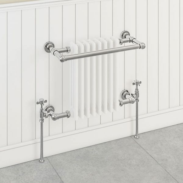 Eastbrook Coln 510 x 680 Chrome and White Traditional Towel Radiator