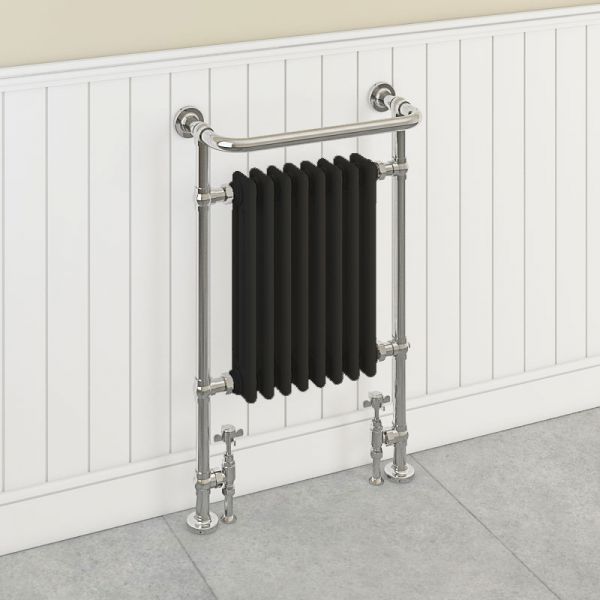 Eastbrook Isbourne 940 x 600 Chrome and Black Traditional Towel Radiator #2