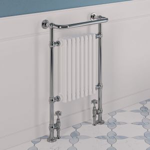 Eastbrook Isbourne 940 x 600 Chrome and White Traditional Towel Radiator